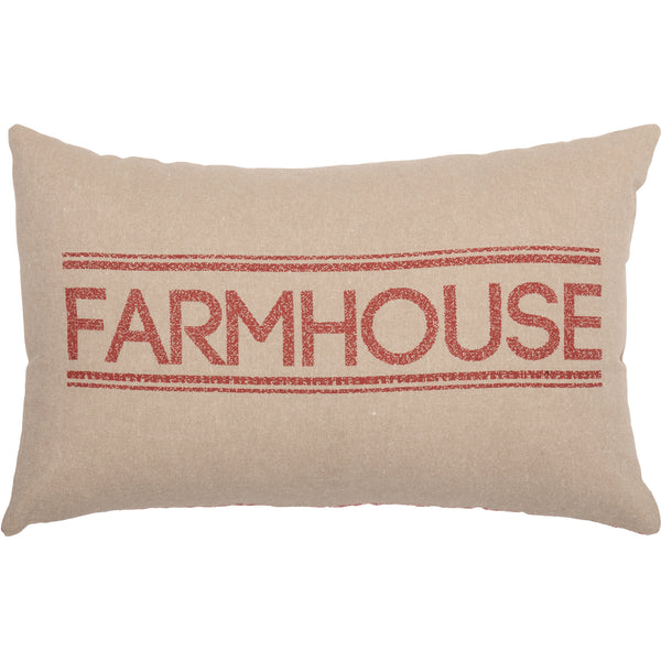 pillow with stenciled farmhouse design