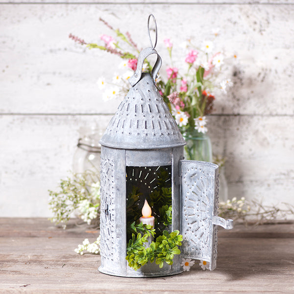 15 inch Weathered Revere Candle Lantern - Farmhouse-Primitives