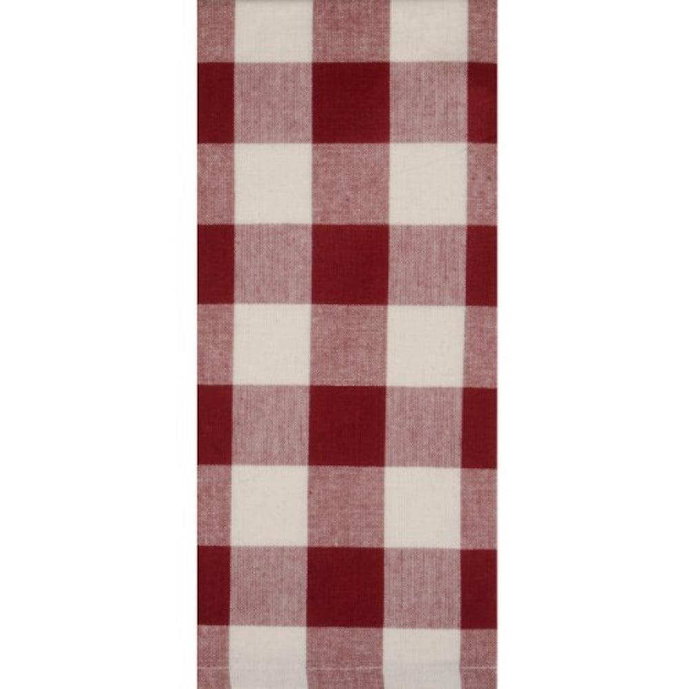 Plaid Kitchen Towel - Red & White Gingham Buffalo Check