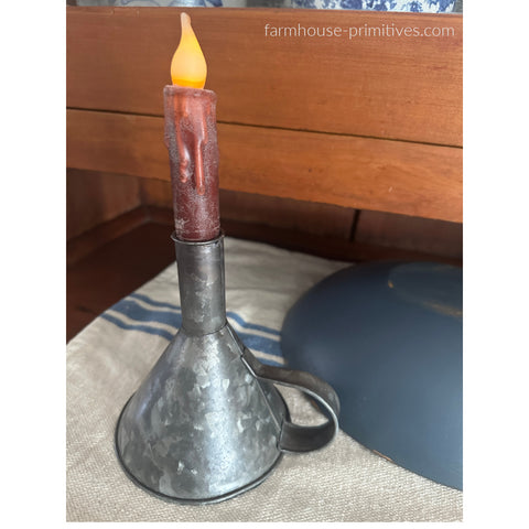 Galvanized Funnel Candleholder