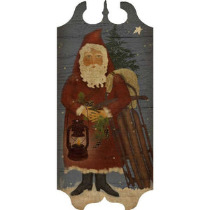 Primitive Santa with Lantern Tavern Sign