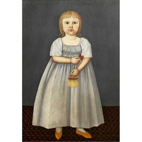 early portrait girl in yellow shoes framed