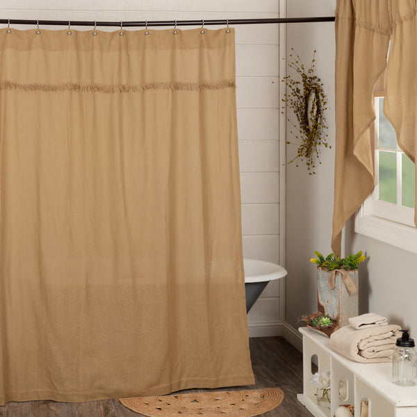 burlap shower curtain natural