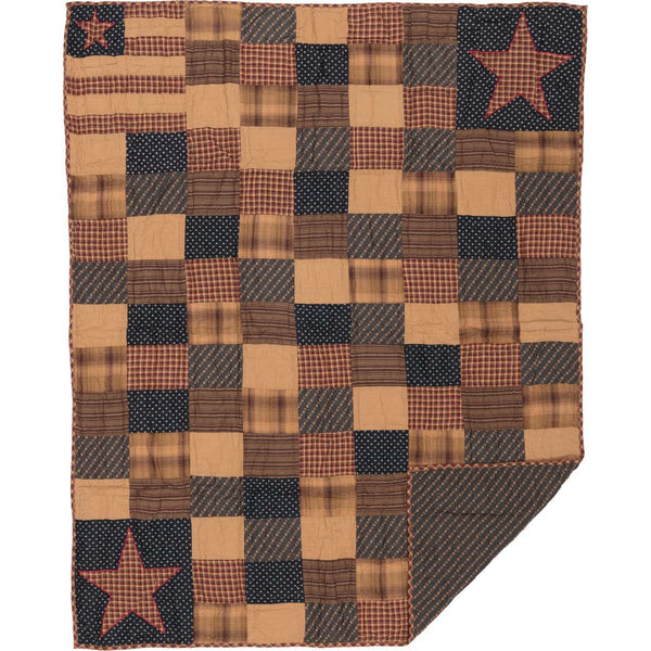 quilted throw patriotic patch