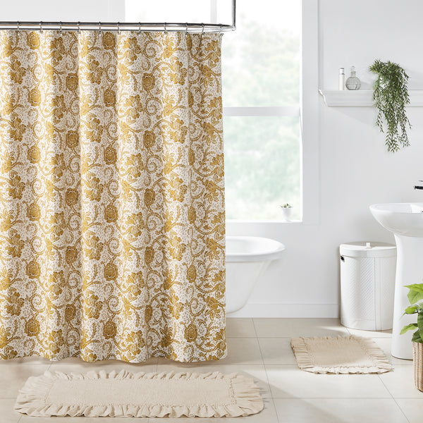 dorset mustard shower curtain