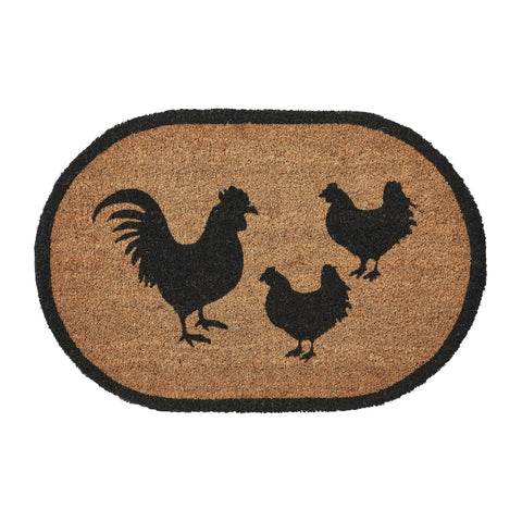 Down Home Rooster/Hens Coir Floor Mat SIZE CHOICE