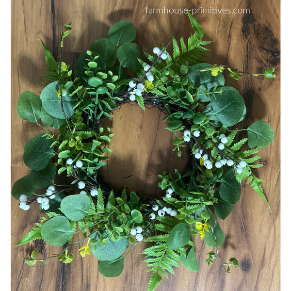 Mixed Foliage Wreath Candle Ring