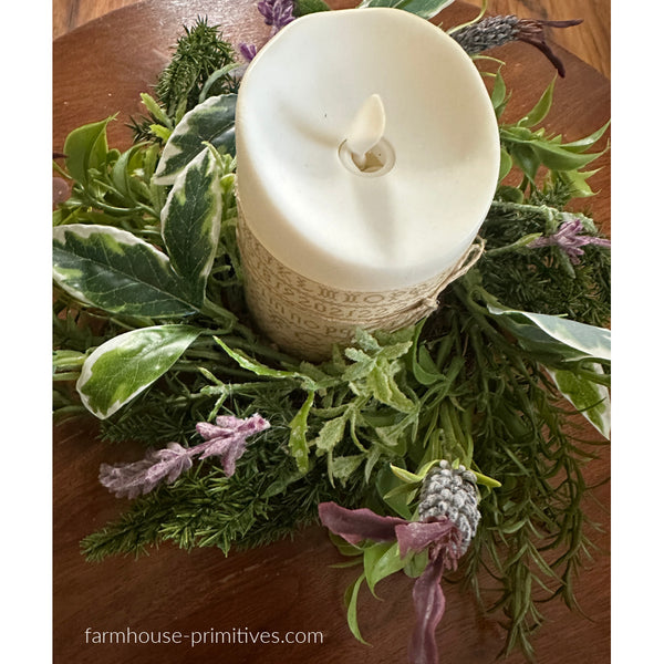 Lavender and Herb Wreath Candle Ring