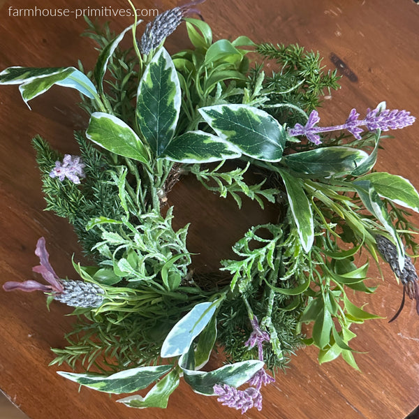 Lavender and Herb Wreath Candle Ring