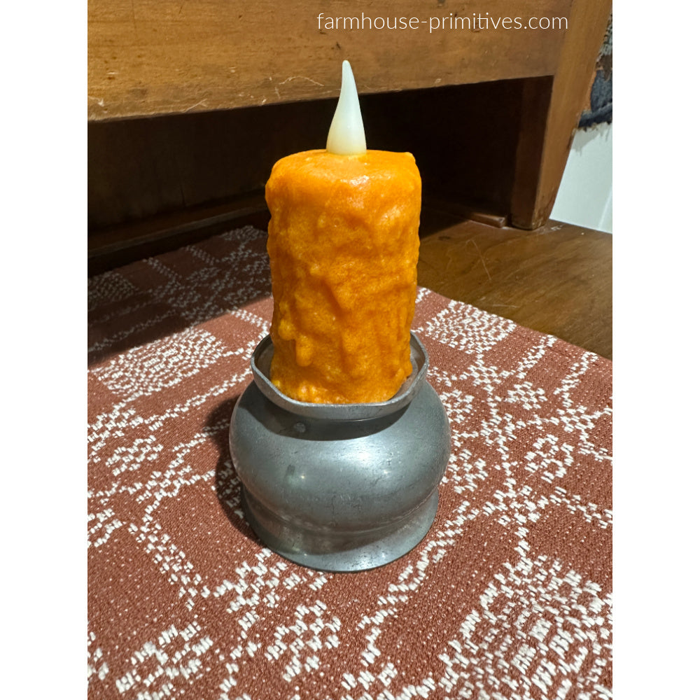 Autumn Orange LED Timer Candle