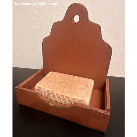 Early American Wood Soap Tray Wall Box COLOR CHOICE