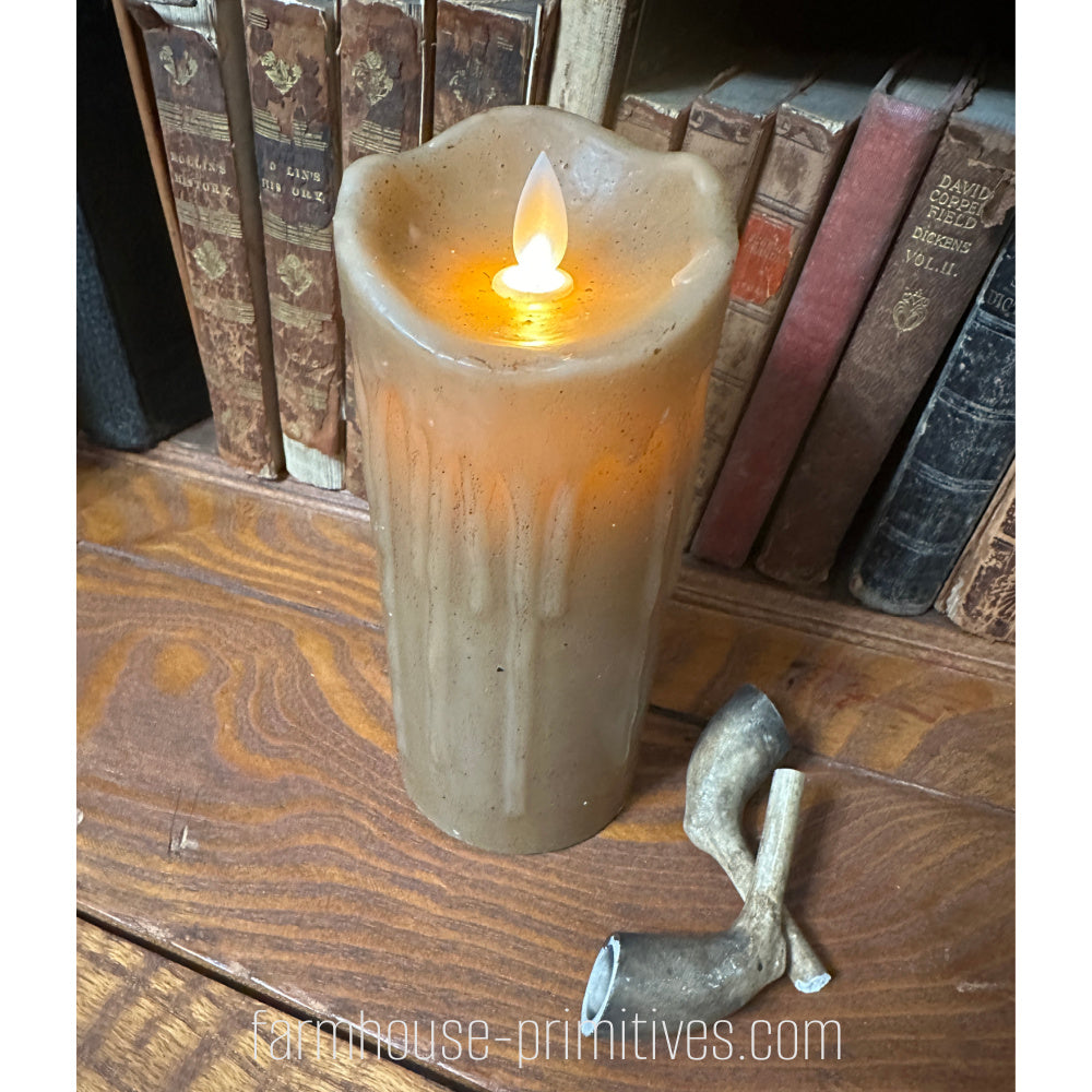 Tan Moving Flame Pillar Candle