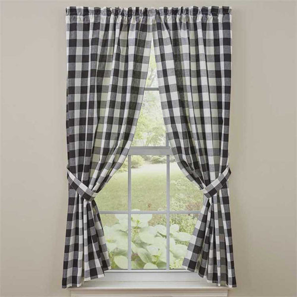 Wicklow Black and Cream Curtains - Farmhouse-Primitives