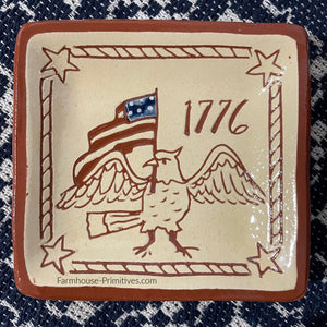 1776 Eagle Mini Redware Plate - Farmhouse-Primitives