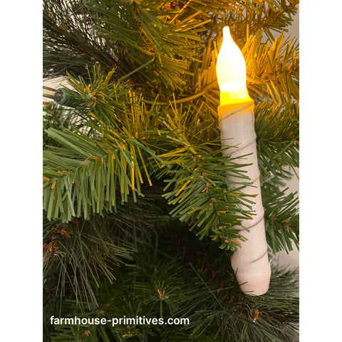 6.5 inch Snow Dusted Hanging Timer Candle