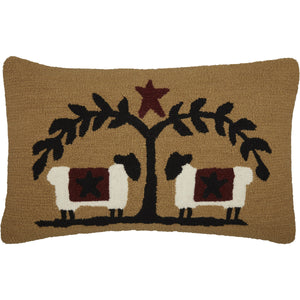 Heritage Farms Sheep and Star Pillow - Farmhouse-Primitives