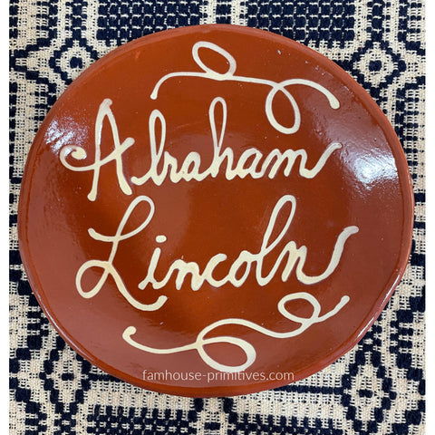 Abraham Lincoln Redware Plate