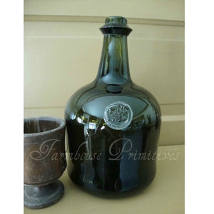 Early Wine Bottle with Glass Seal - Farmhouse-Primitives