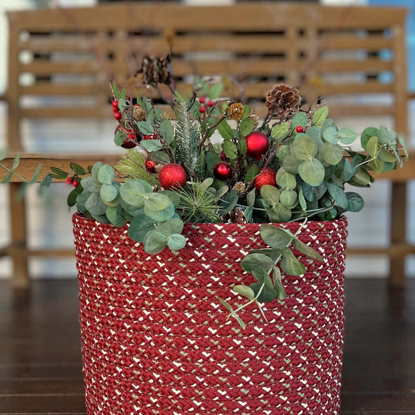 Sleigh Bells Red Multi Color Basket SIZE CHOICE