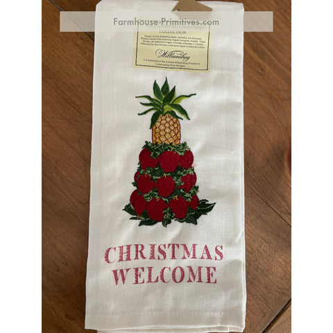 Christmas Welcome Williamsburg Towel - Farmhouse-Primitives