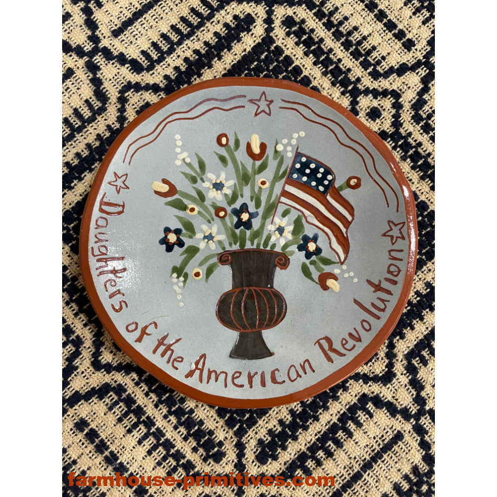 Daughters of the American Revolution Floral Vase Plate - Farmhouse-Primitives