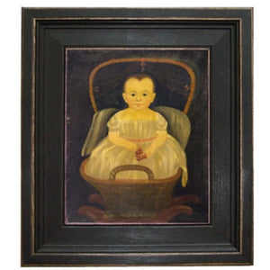 Baby in Cradle Framed - Farmhouse-Primitives