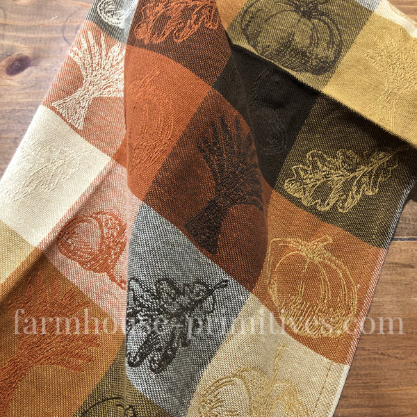 Jacquard Pumpkin Patch Towel - Farmhouse-Primitives