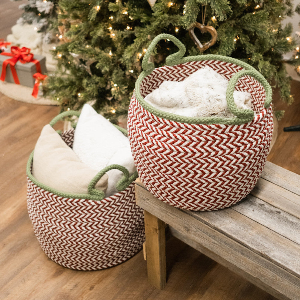 Kringle Candy Cane Red Floor Basket SIZE CHOICE