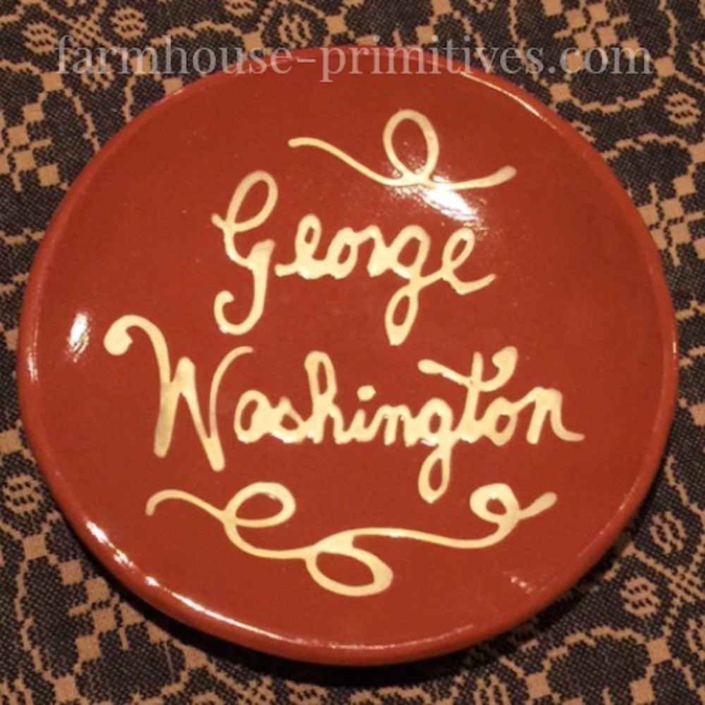 George Washington Redware Plate - Farmhouse-Primitives