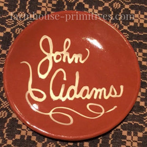 John Adams Redware Plate - Farmhouse-Primitives