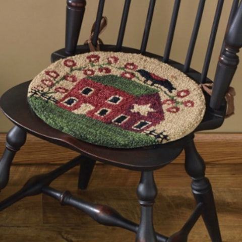 Red House Hooked Chair Pad - Farmhouse-Primitives
