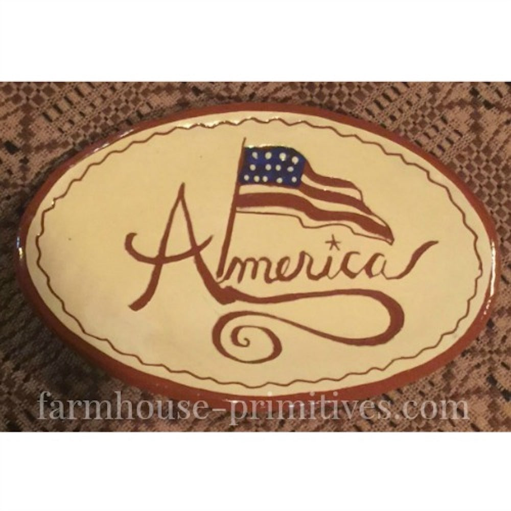 America Redware Plate - Farmhouse-Primitives