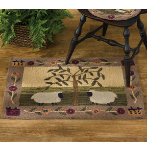Willow and Sheep Rug - Farmhouse-Primitives