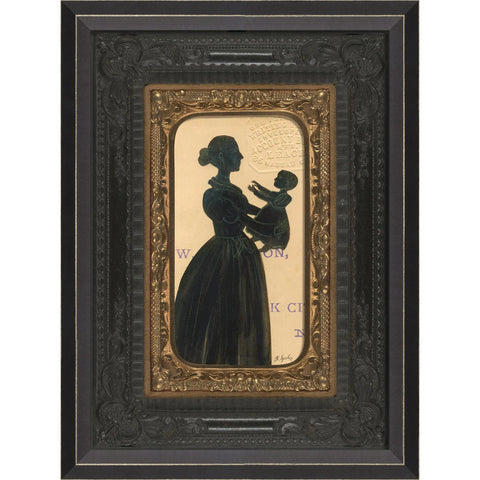 Mother and Child Tintype Silhouette Framed - Farmhouse-Primitives