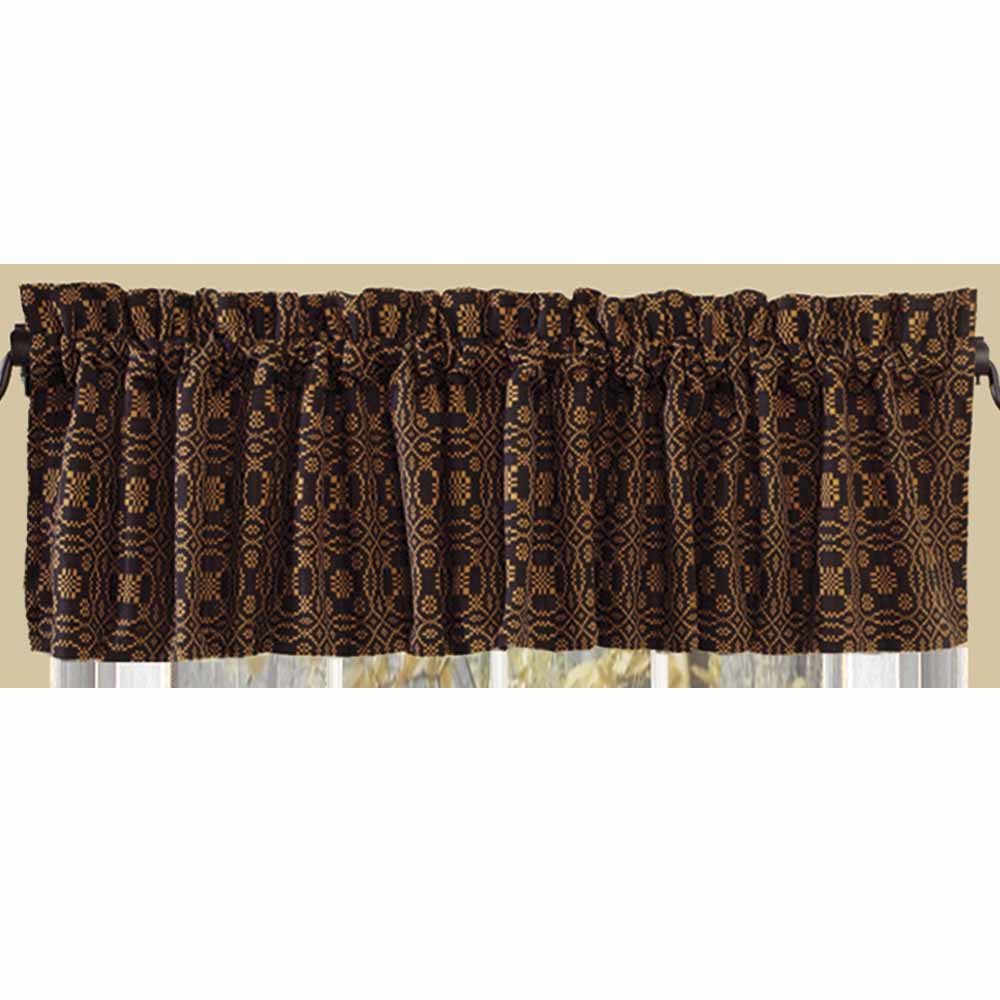 Lovers Knot Black and Mustard Curtains - Farmhouse-Primitives