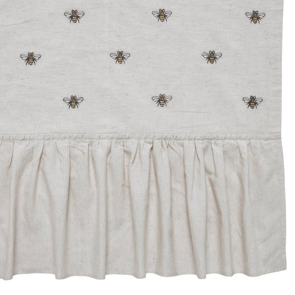 Embroidered Bee Shower Curtain - Farmhouse-Primitives