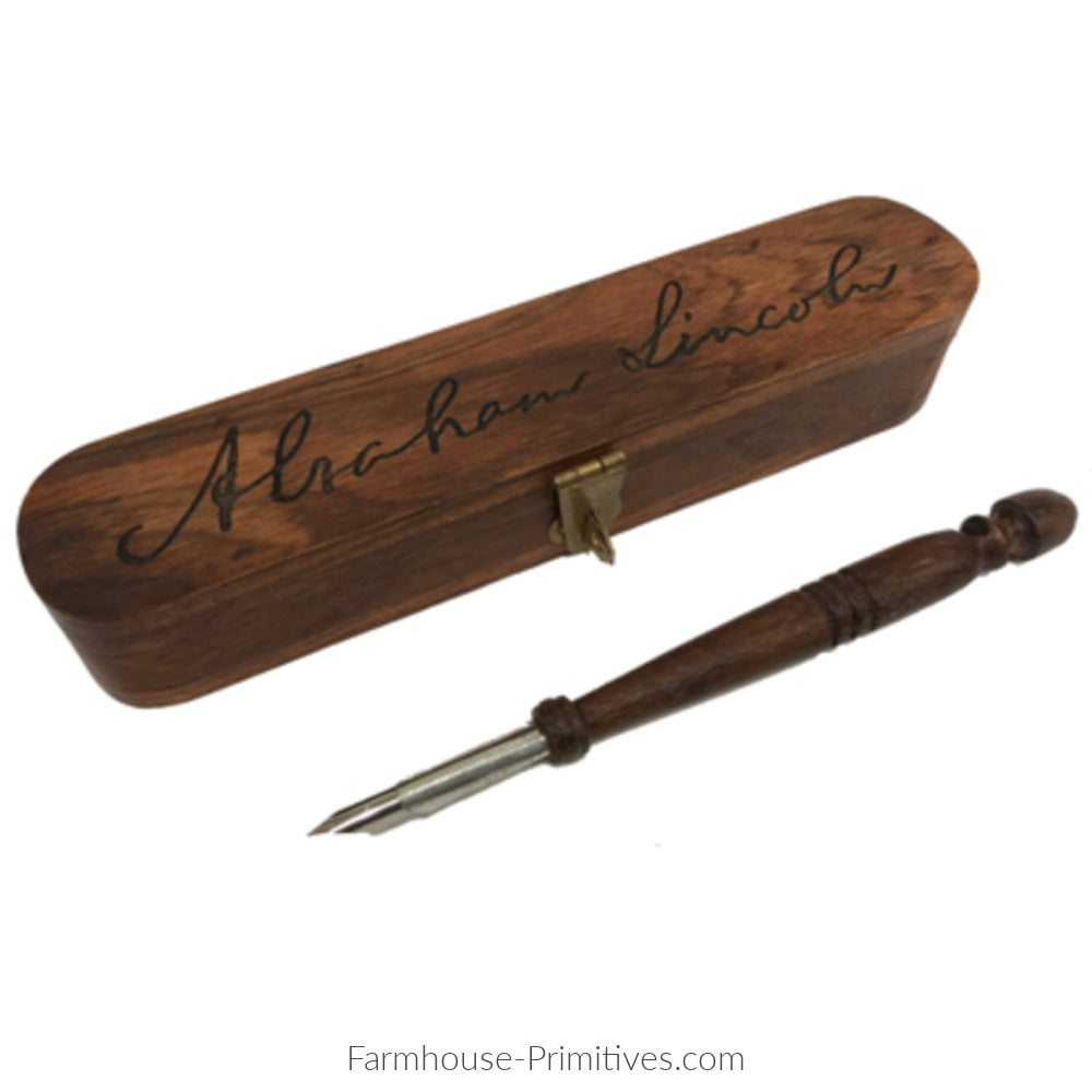 Abraham Lincoln Pen Box with Pen - Farmhouse-Primitives