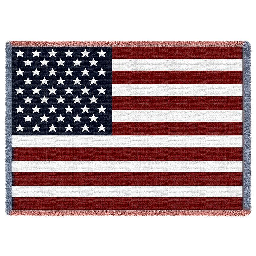 American Flag Woven Throw SIZE CHOICE - Farmhouse-Primitives