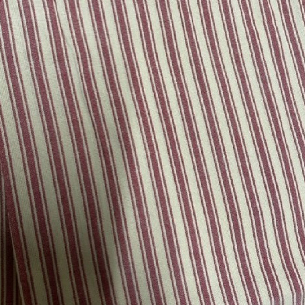 Red Tick Stripe Twin Bedskirt