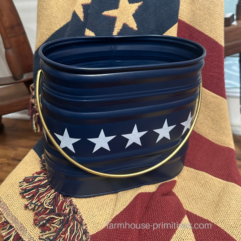 blue bucket with stars swing handle