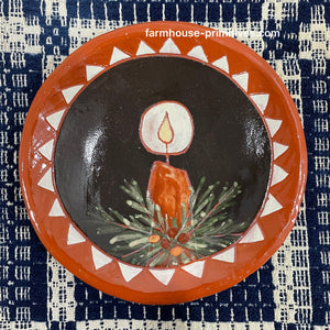 Candle Redware Plate