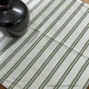Grain Sack Sage Green Stripe Mat/Napkin