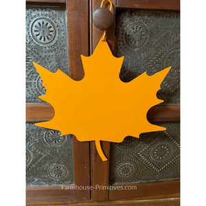 Orange Maple Leaf Silhouette - Farmhouse-Primitives