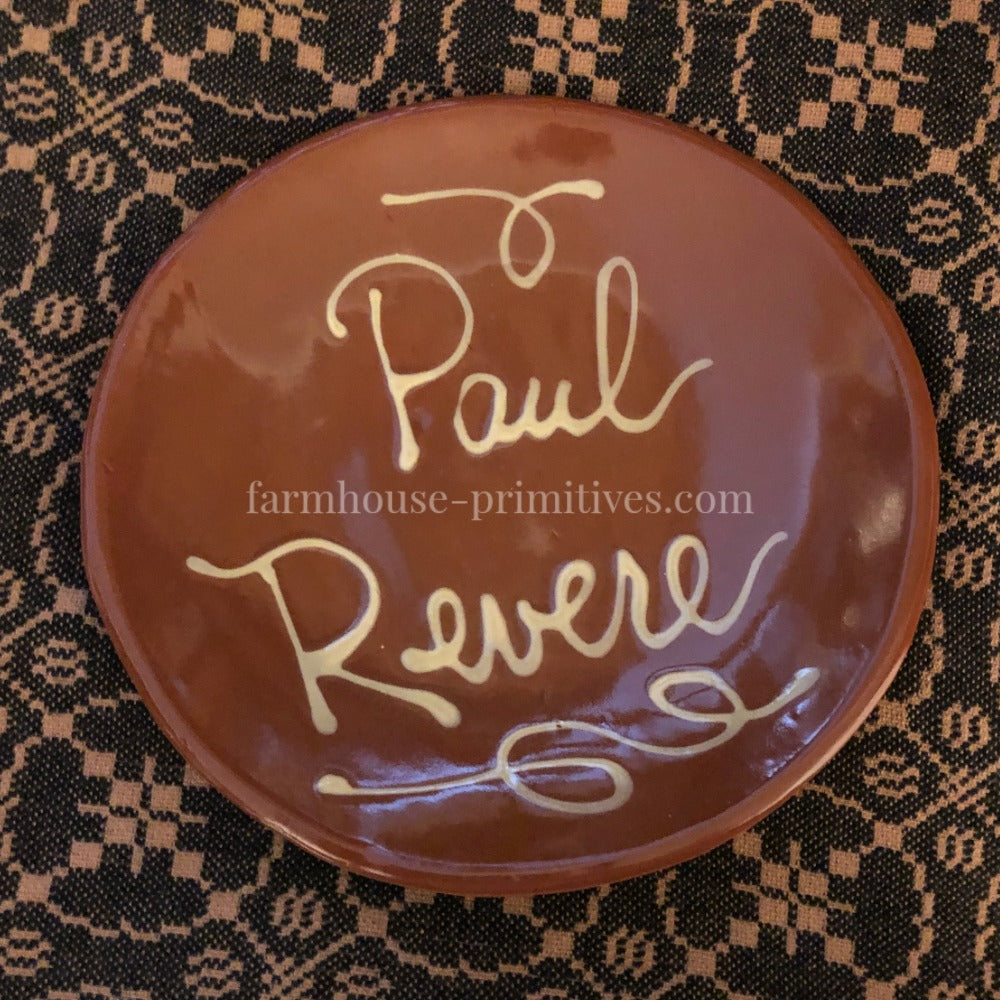 Paul Revere Redware Plate - Farmhouse-Primitives
