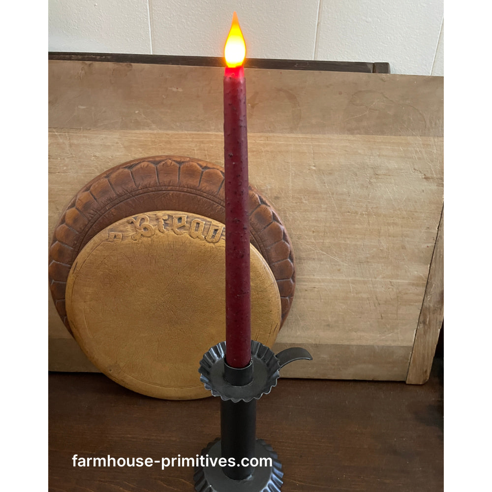 Cranberry Battery Timer Taper Candle