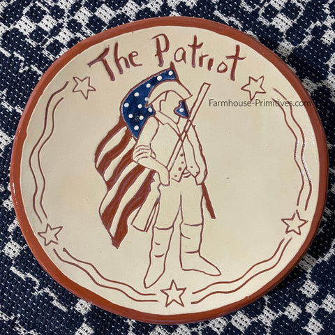 The Patriot Redware Plate - Farmhouse-Primitives
